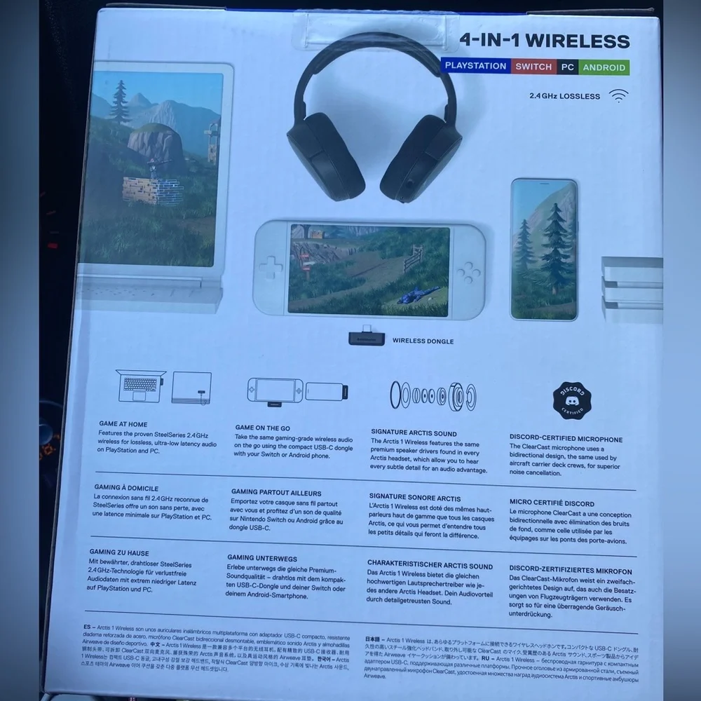 SteelSeries Arctis 1 Wireless Gaming Headset - Black PlayStation 4,5 Switch Pc